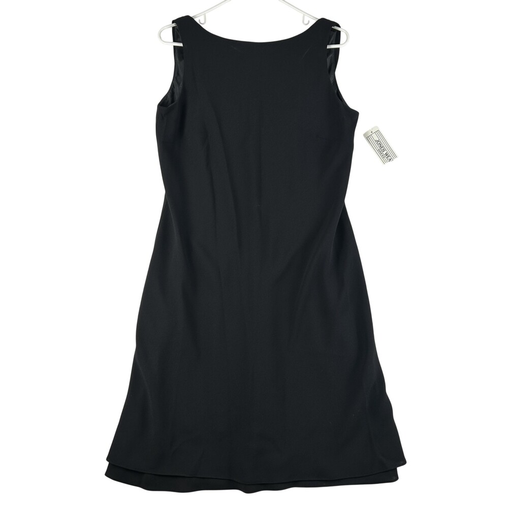 Jones Wear Dress Womens 12 Black Cowl Neck Sleeveless A-Line Lined Knee Length